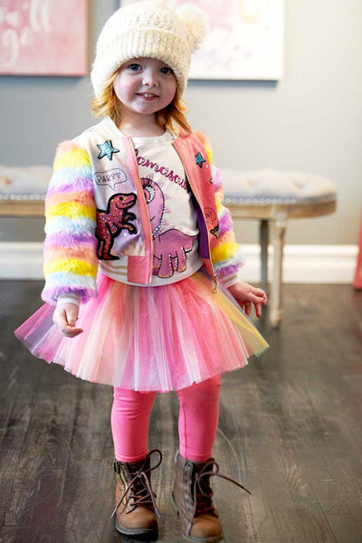 Little Girls Rainbow Skeggings