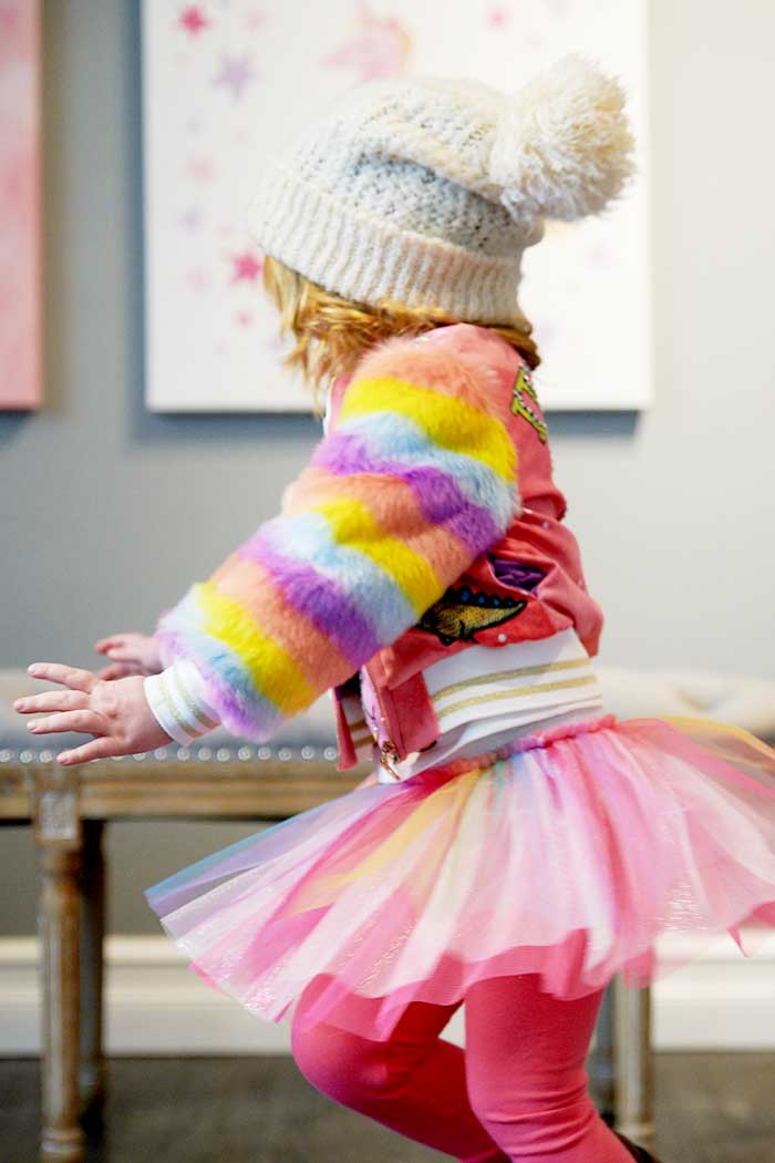 Little Girls Rainbow Skeggings