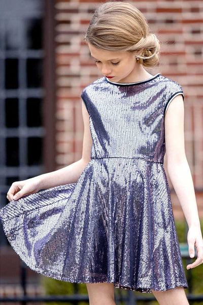 Girls Fit and Flare Sequin Party Dress