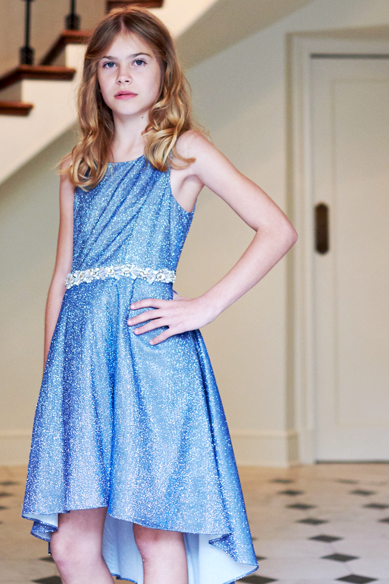 Hannah Banana Big Girls High Low Glitter Party Dress