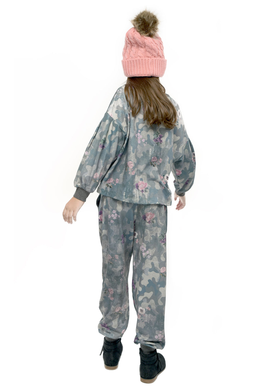 Hannah Banana Little Girl's Floral Camo Printed Crewneck Top