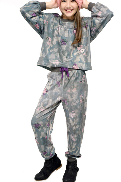 Hannah Banana Little Girl's Floral Print Camo Joggers