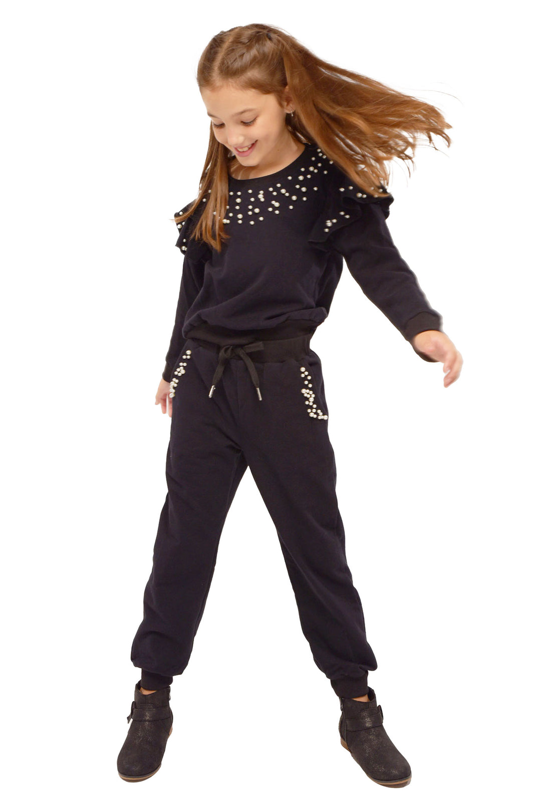 Hannah Banana Little Girl's Athleisure Pearl Joggers