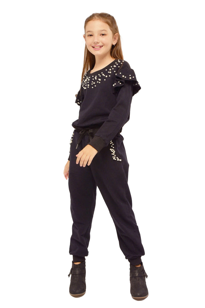 Hannah Banana Little Girl's Athleisure Pearl Joggers