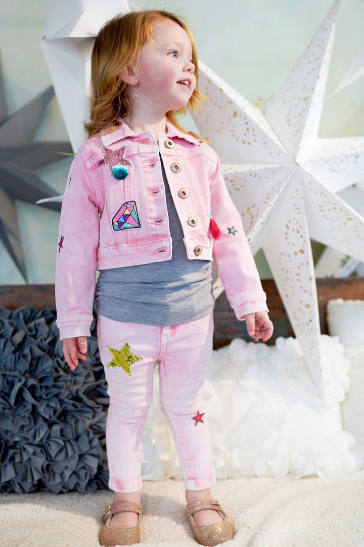 Little Girls Pink Washed Jeans