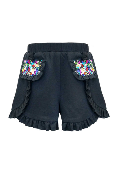 Hannah Banana Girls Faux Wrap Ruffle Shorts