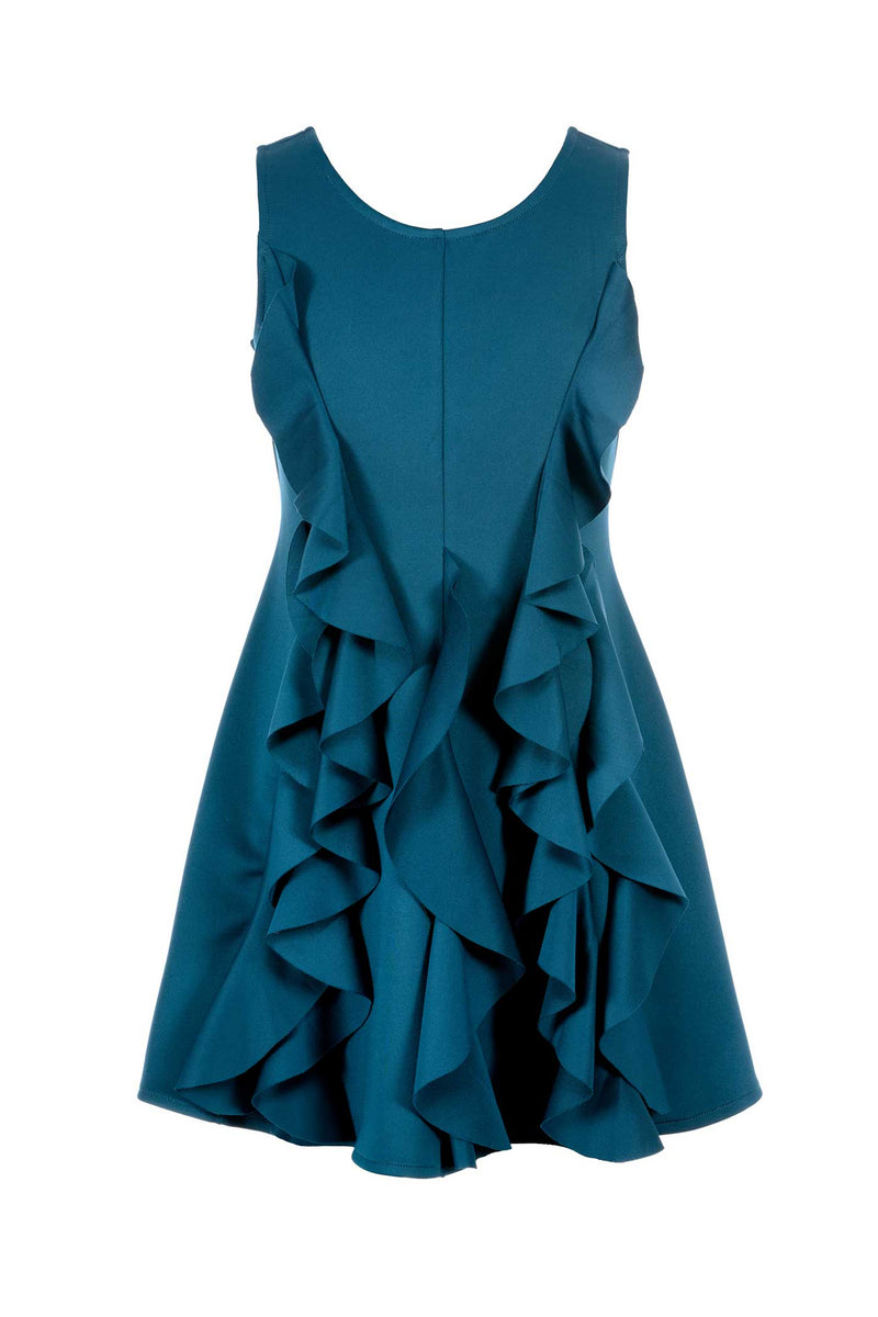 Hannah Banana girls sleeveless cascade ruffle fit and flare dress