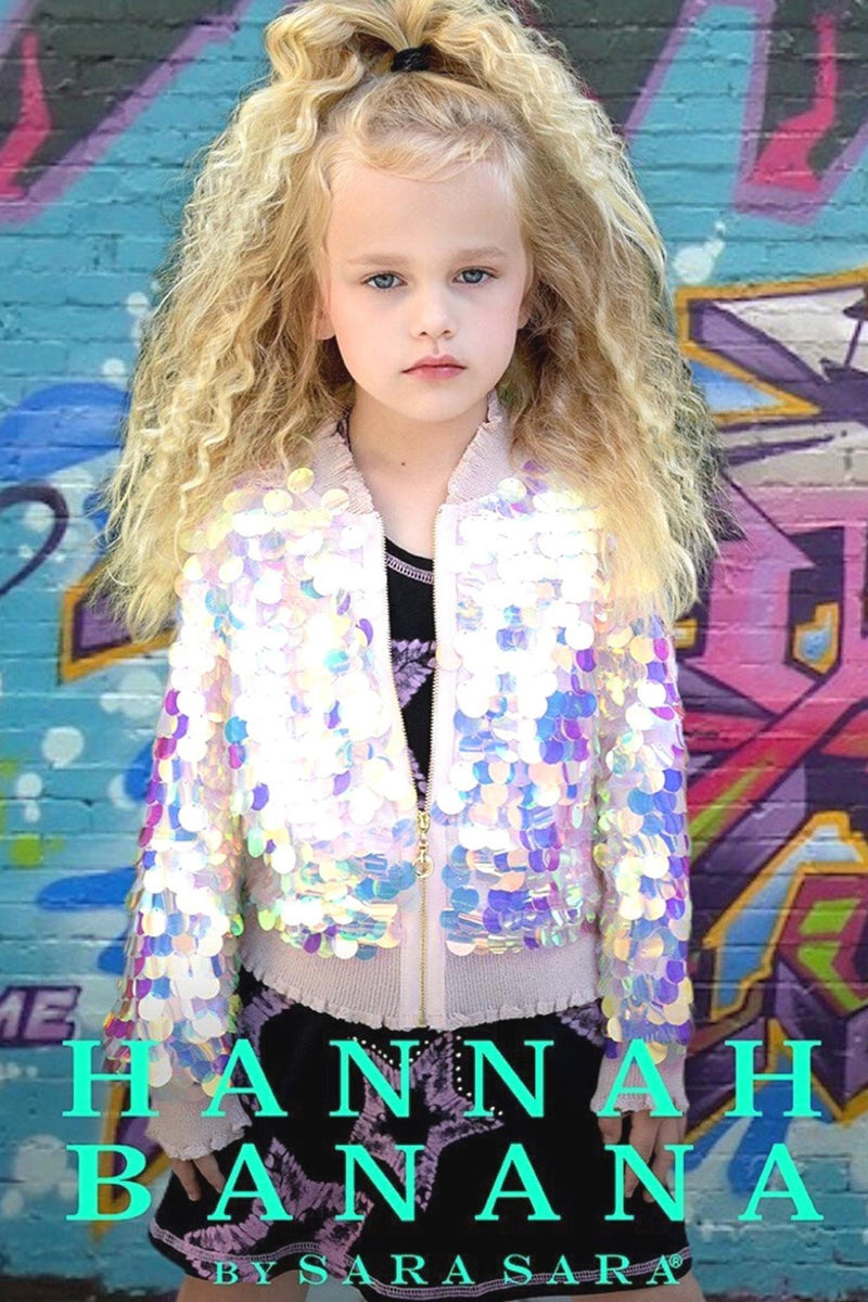 Girl's Sequin Bomber Jacket