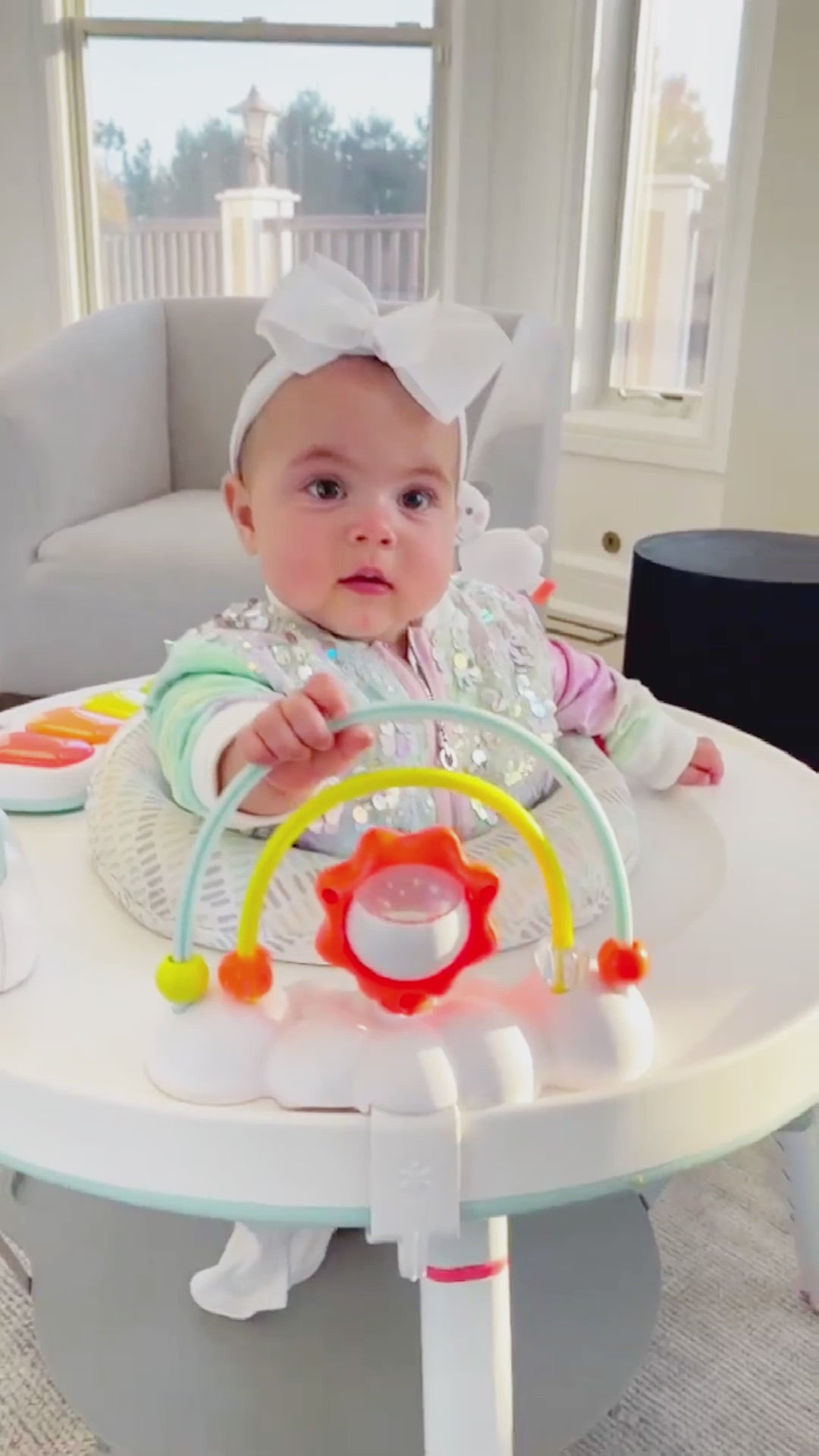 Baby Girls Mermaid Metallic Sequin Bomber Jacket