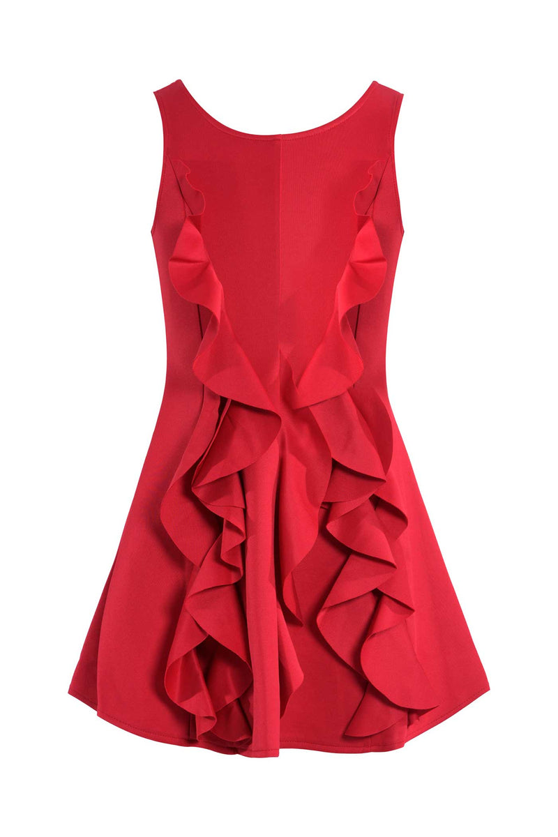 Hannah Banana girls sleeveless cascade ruffle fit and flare dress