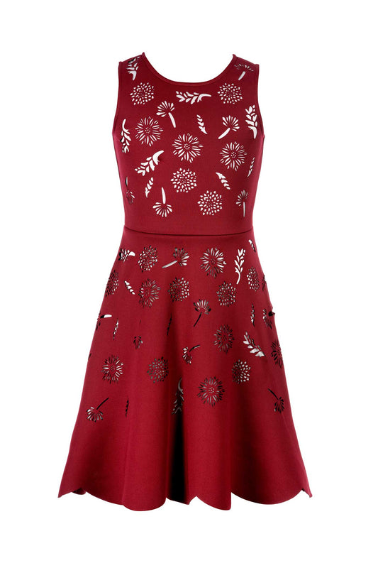 Truly Me Big Girls Fit and Flare Floral Cut-out Dress