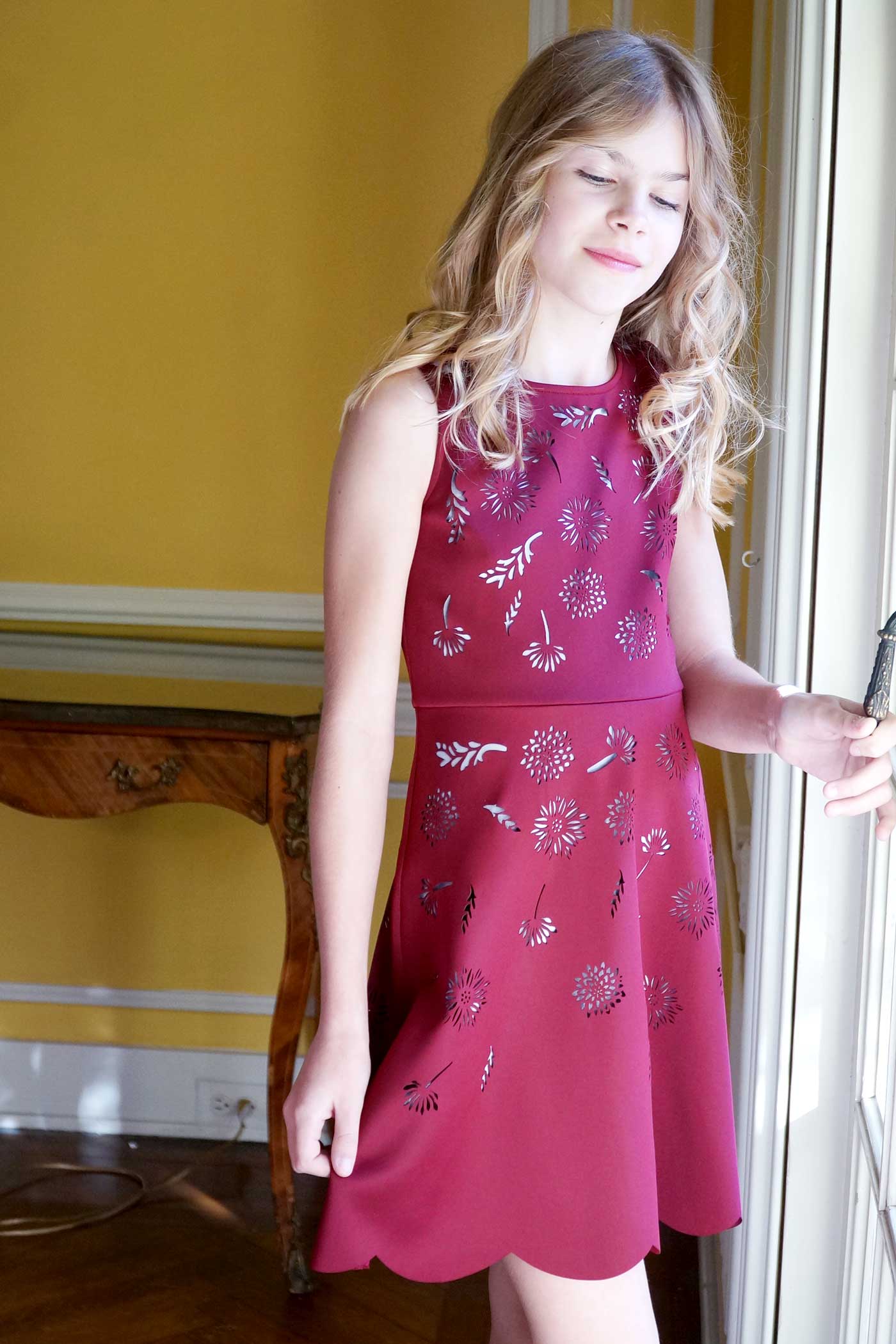 Truly Me Big Girls Fit and Flare Floral Cut-out Dress