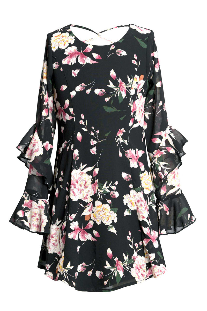 Big Girls Floral Chiffon Dress