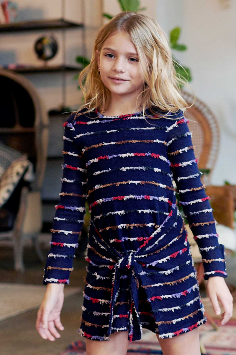 Big Girls Tie Front Knit Dress