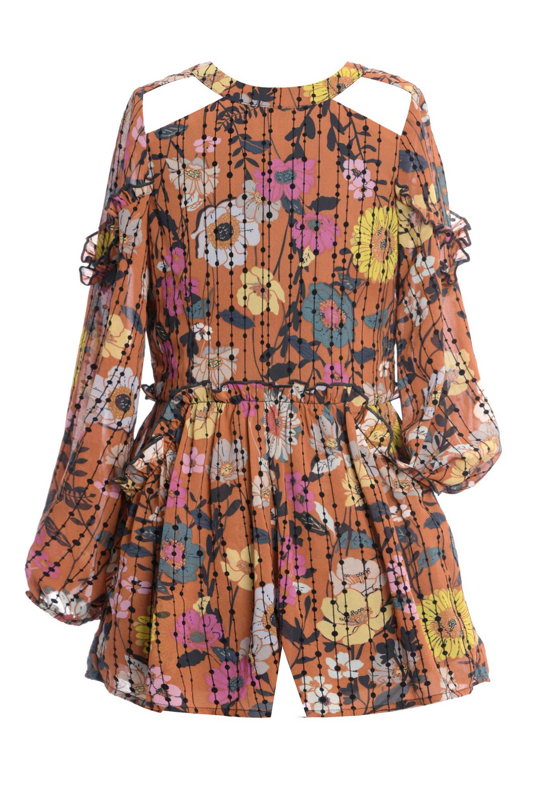 Big Girls Floral Chiffon Romper