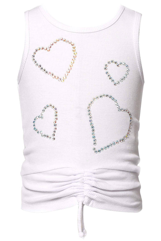 Infant l Toddler l Little Girls Heart Rhinestone Detail Tank Top
