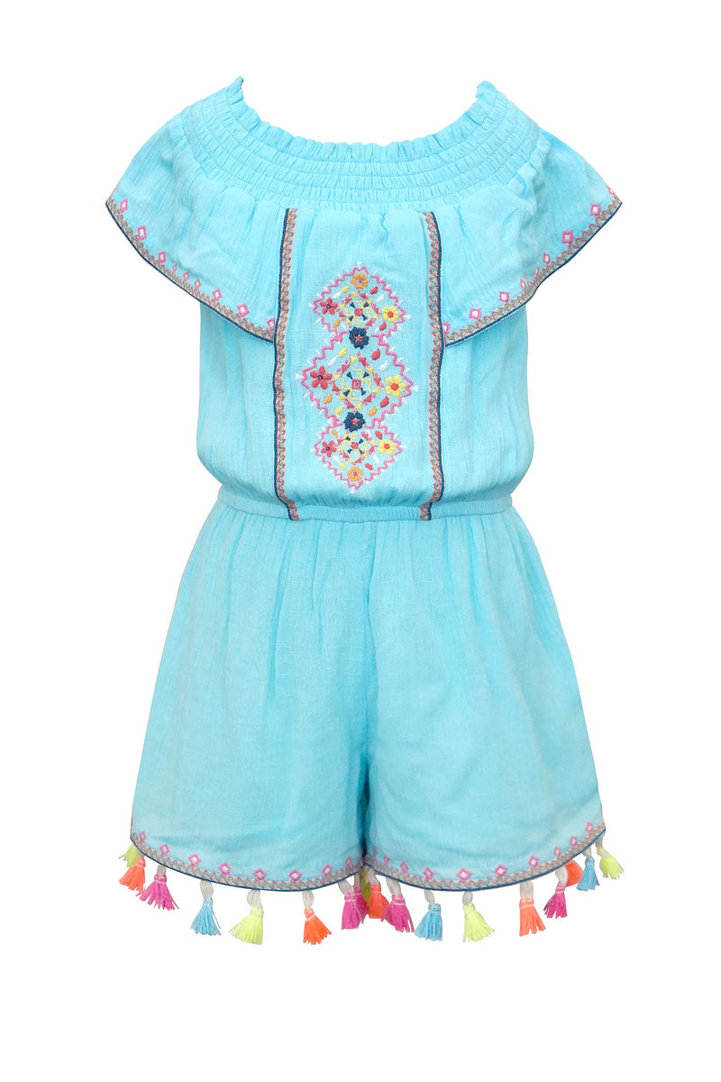 girls off the shoulder boho summer romper