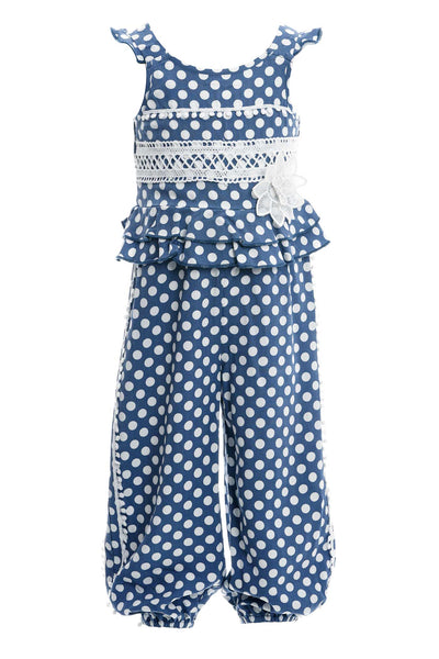 Toddler Girls Little Girls Sleeveless Polka Dot Jumpsuit