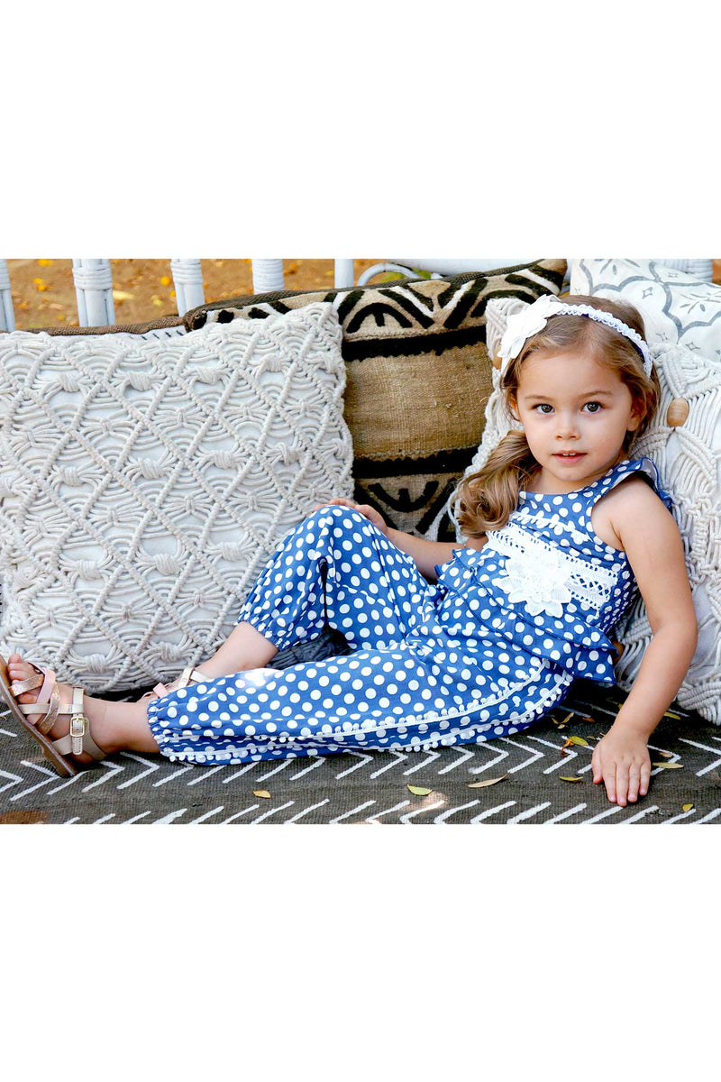 Toddler Girls Little Girls Sleeveless Polka Dot Jumpsuit