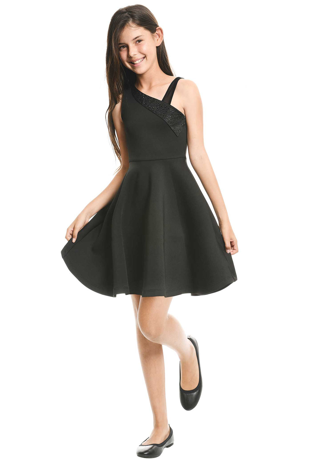 Hannah Banana Big Girls One Shoulder Fit and Flare Party Dress