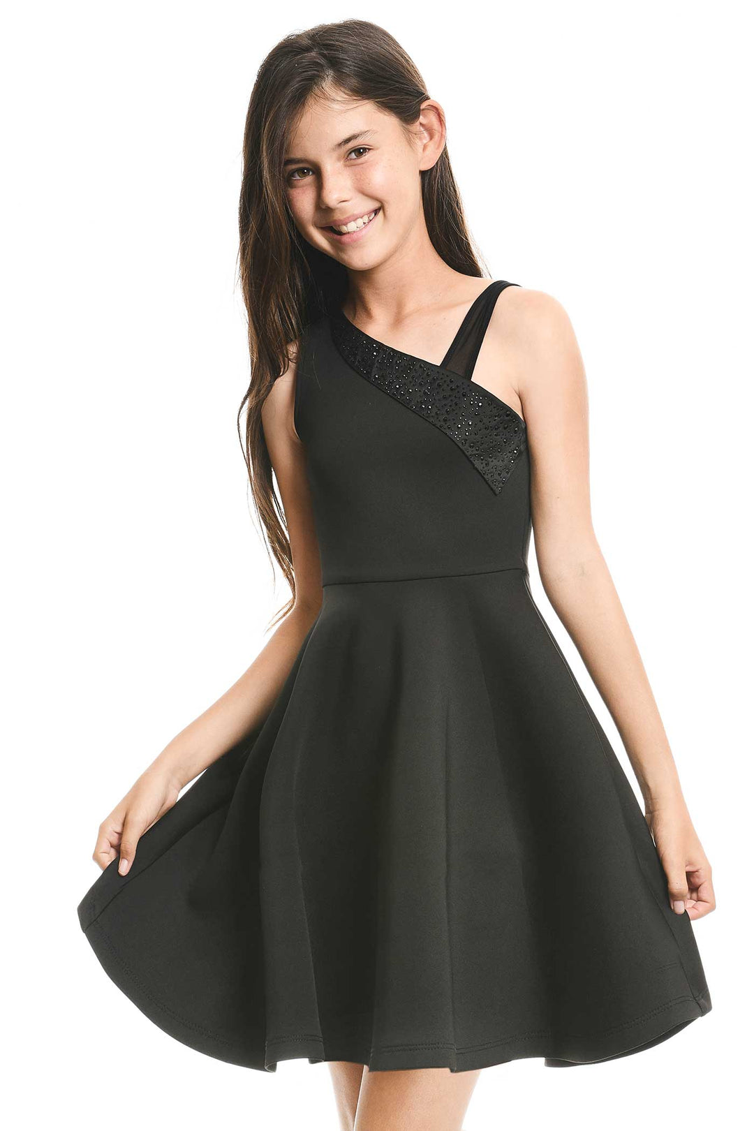 Hannah Banana Big Girls One Shoulder Fit and Flare Party Dress