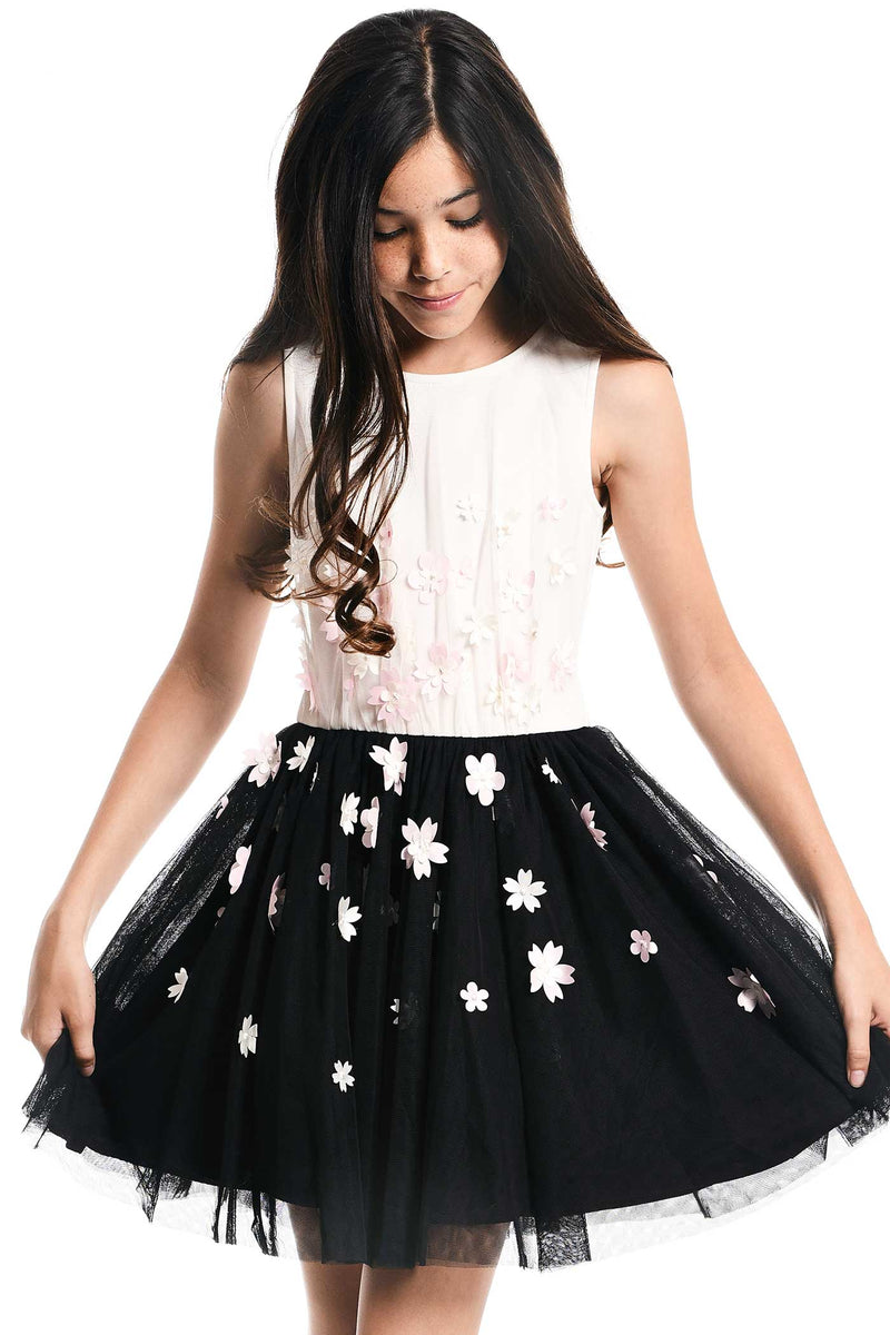 Girls Fit and Flare Puffy Party Dress