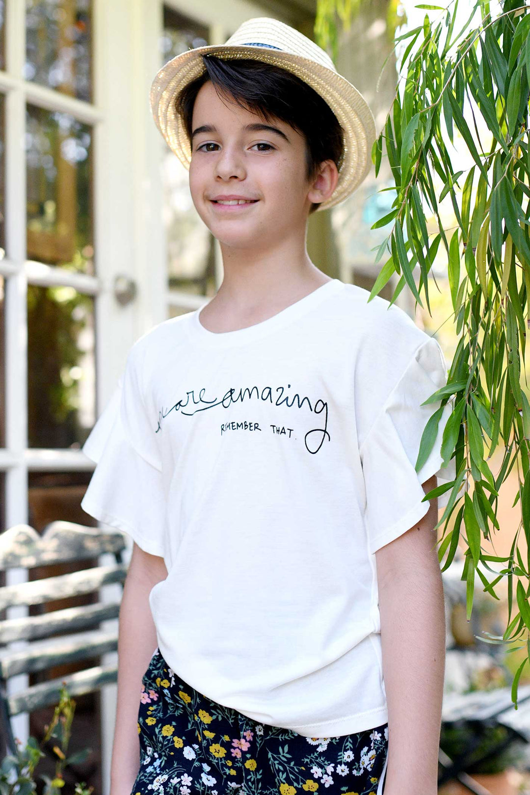 Big Girls Flutter Short Sleeve Top