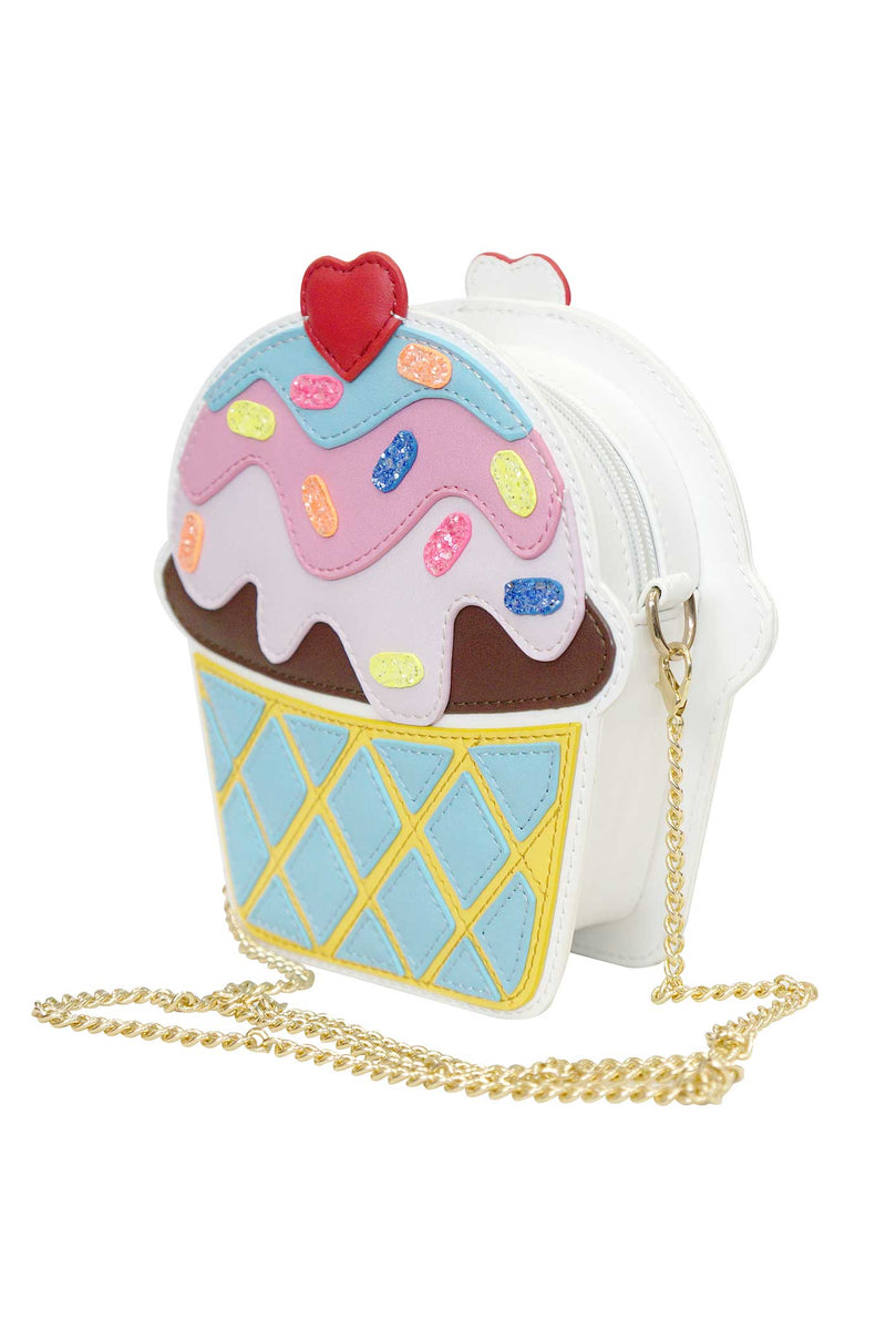 Heart Cherry Topping, Colorful Sprinkles, and Layered Frosting  Super adorable cupcake shape Glitter highlights Gold Chain strap Zipper closure Best small gift for your girls 💕 Imported