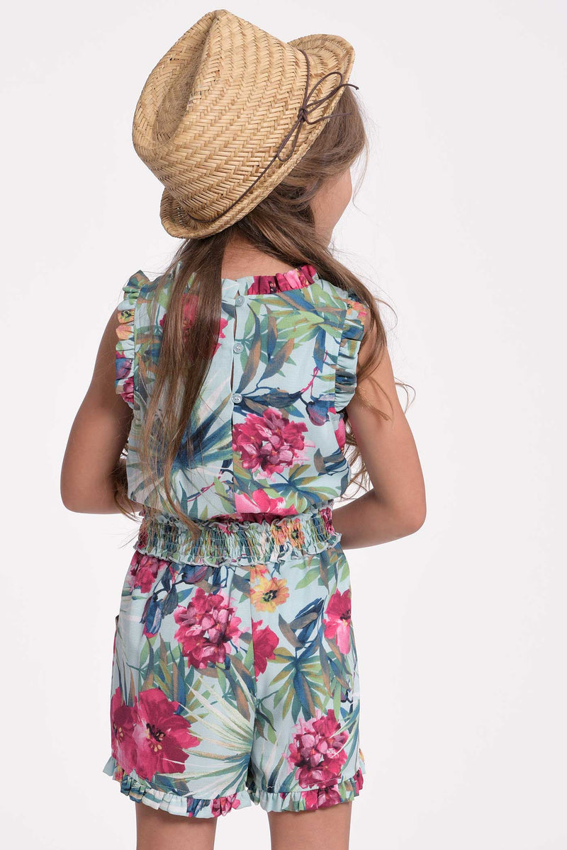 little girls tropical summer romper