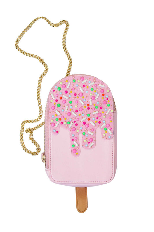 Girls Pink Ice cream Popsicle Crossbody Bag