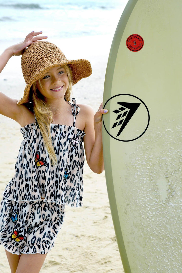 Girl’s Animal Print Cami Top W/Butterfly Patches