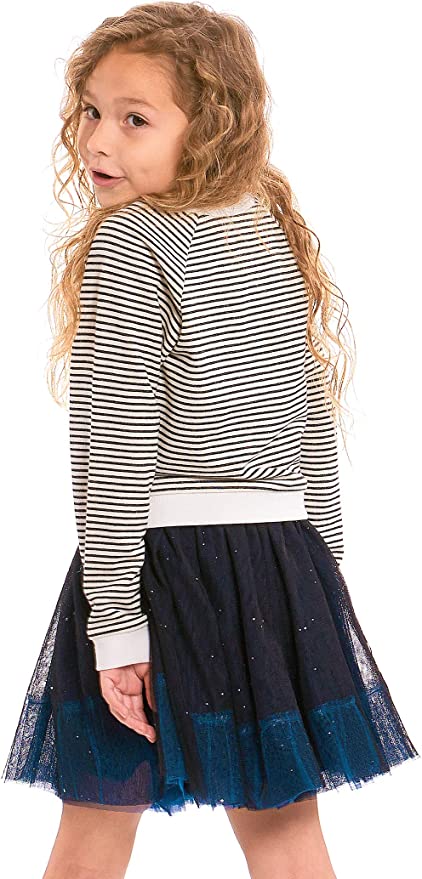 Little Girls Twofer Fit & Flare Striped Tutu Dress