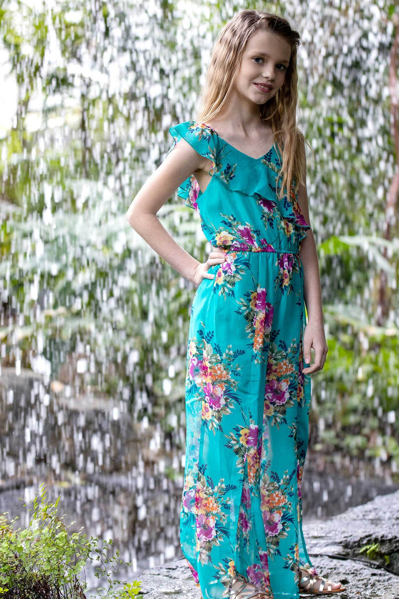 Girls top floral jumpsuit
