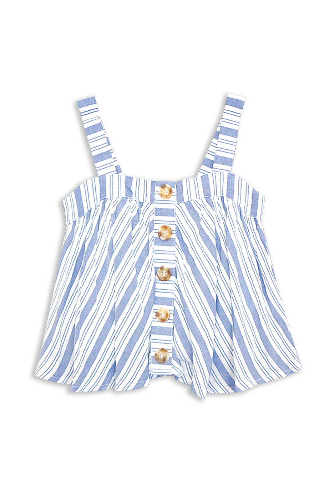 big girls blue and white striped top