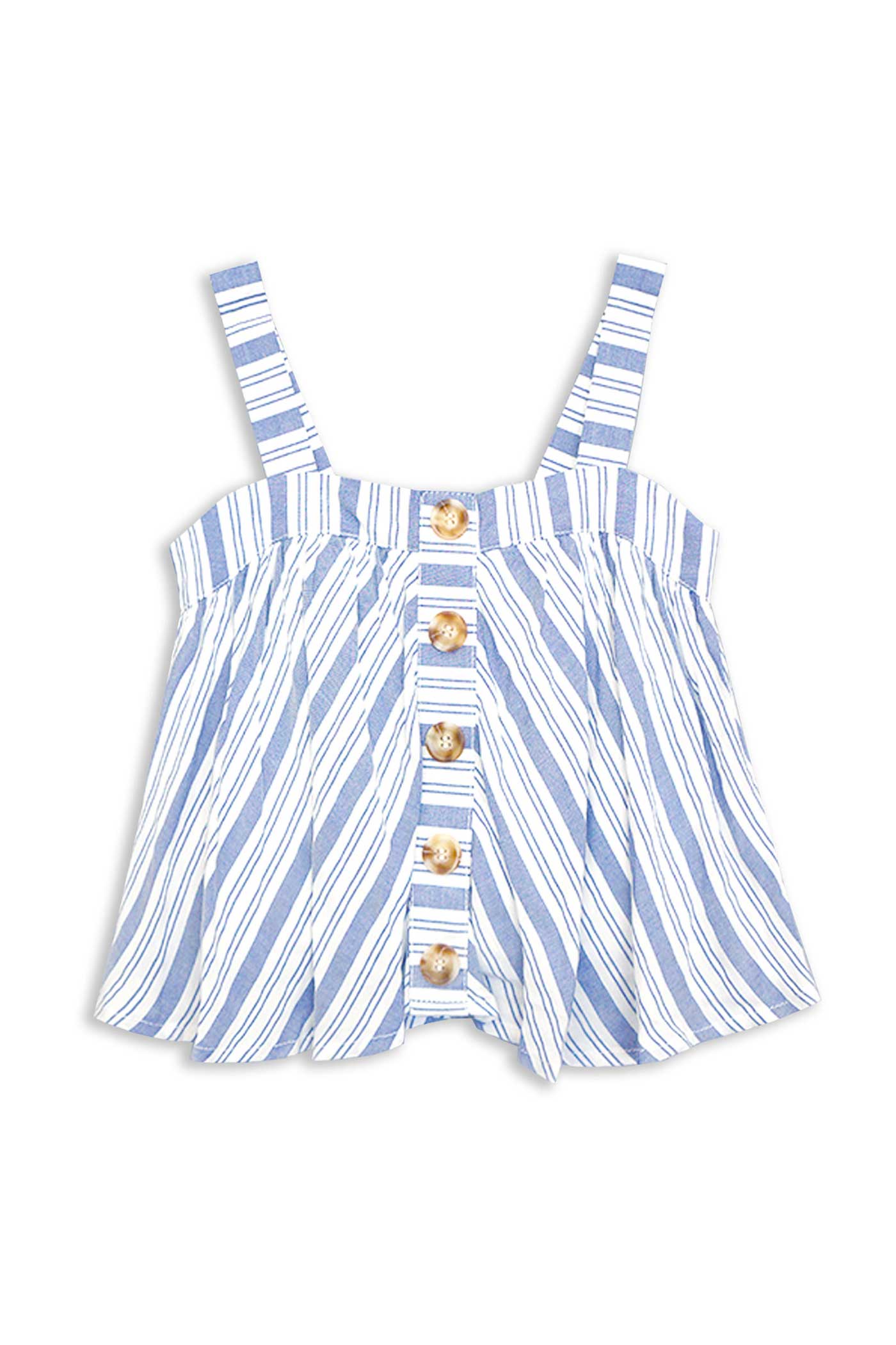 big girls blue and white striped top