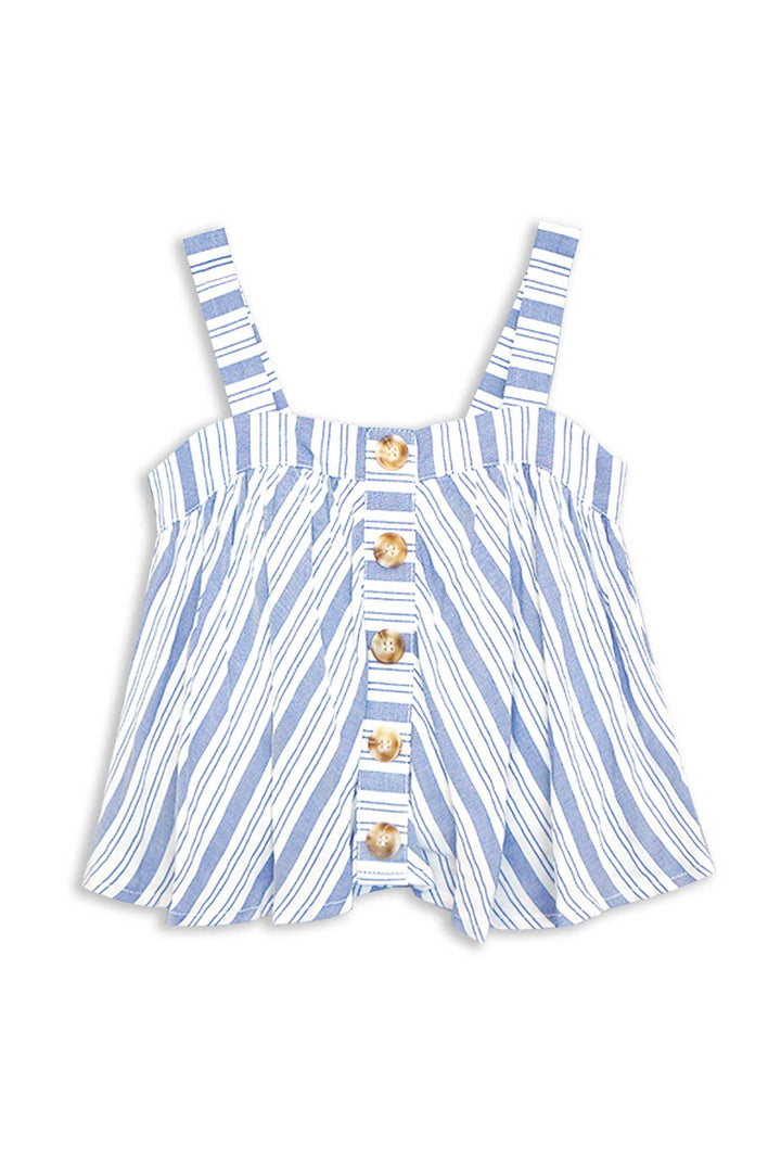 big girls blue and white striped top