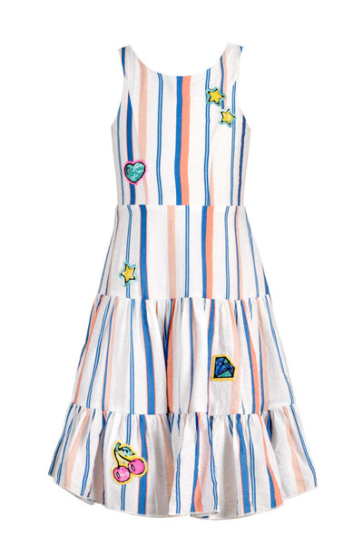 Little Girls | Big Girls Striped Midi Summer Dress