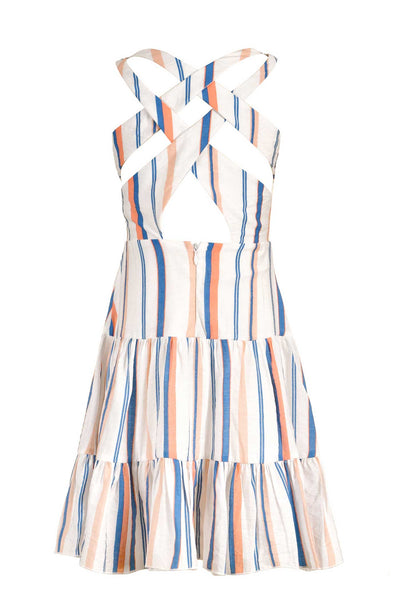 Little Girls | Big Girls Striped Midi Summer Dress