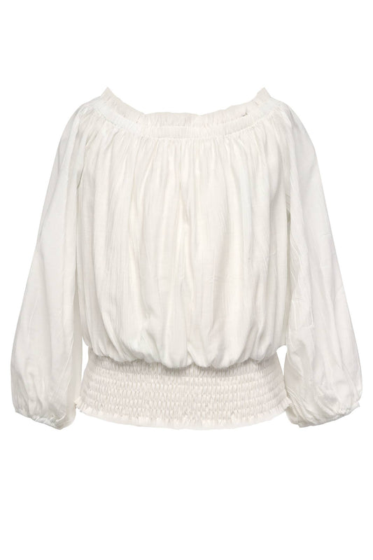 Girl’s 3/4 Sleeve Off The Shoulder Woven Top