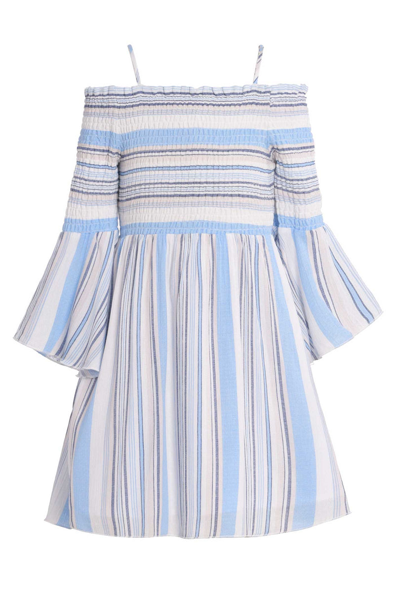 Big Girls Off The Shoulder Striped Summer Dress