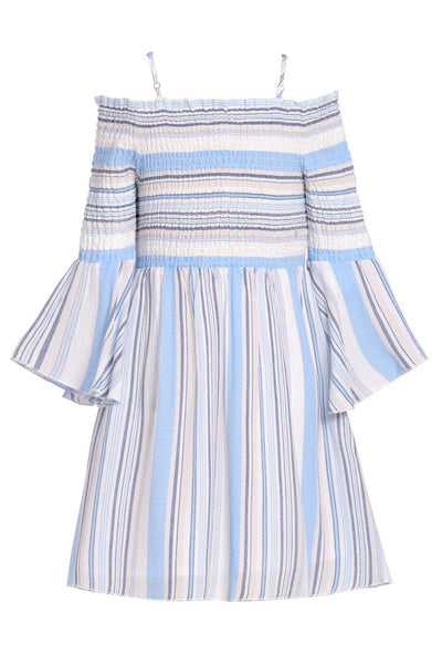 Big Girls Off The Shoulder Striped Summer Dress