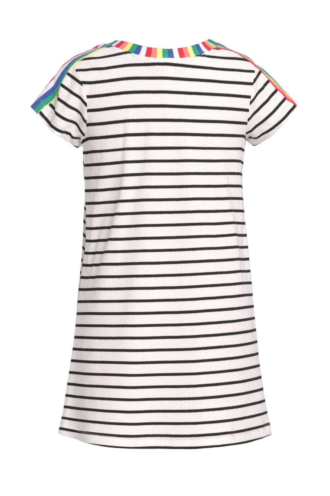 Big Girls Short Sleeve Striped Knit T-shirt Dress
