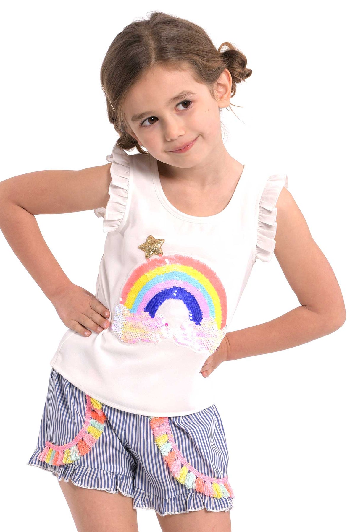 Little Girls Striped Summer Shorts