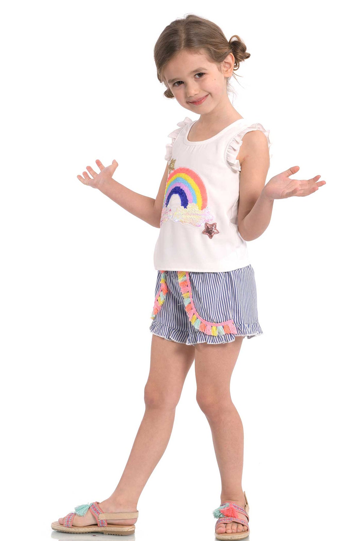 Little Girls Striped Summer Shorts