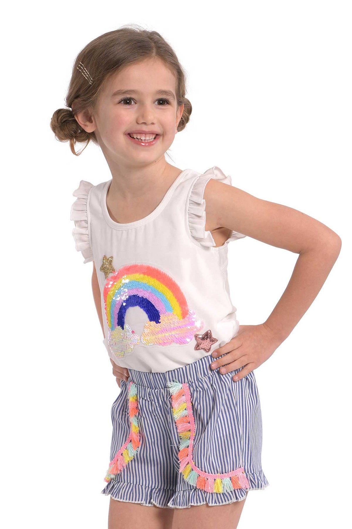 Little Girls Striped Summer Shorts