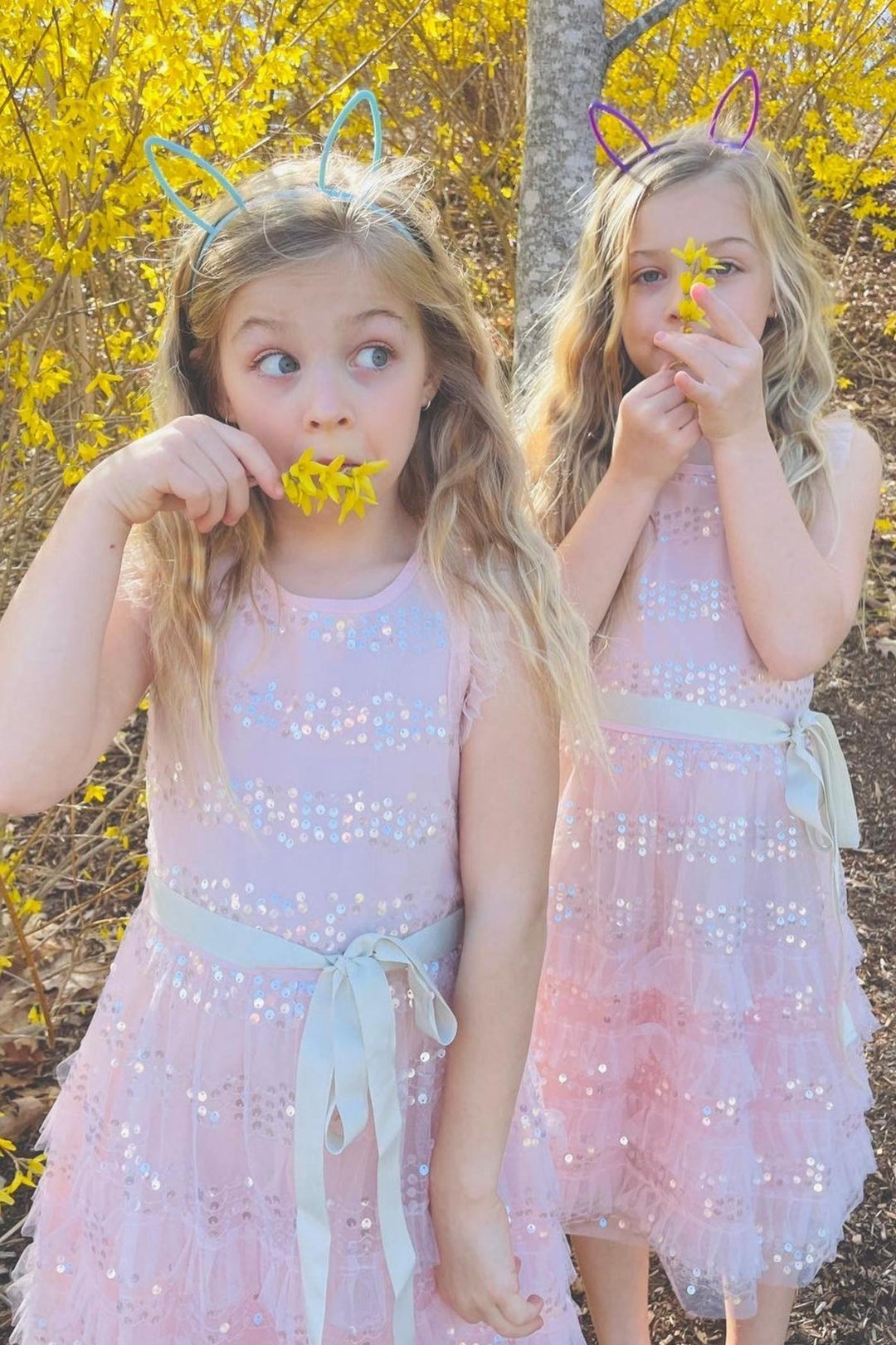 Big Girls Sleeveless Ruffled Sequin Party Dress