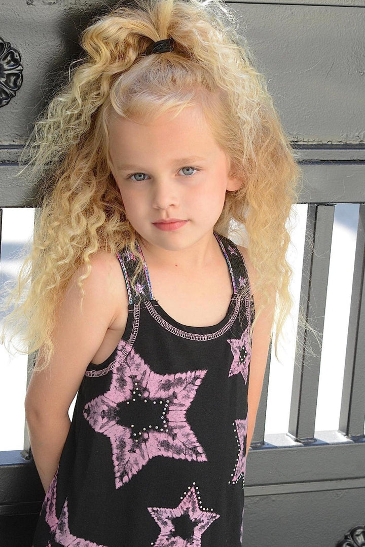 Little Girl’s Tie Dye Star A-Line Dress