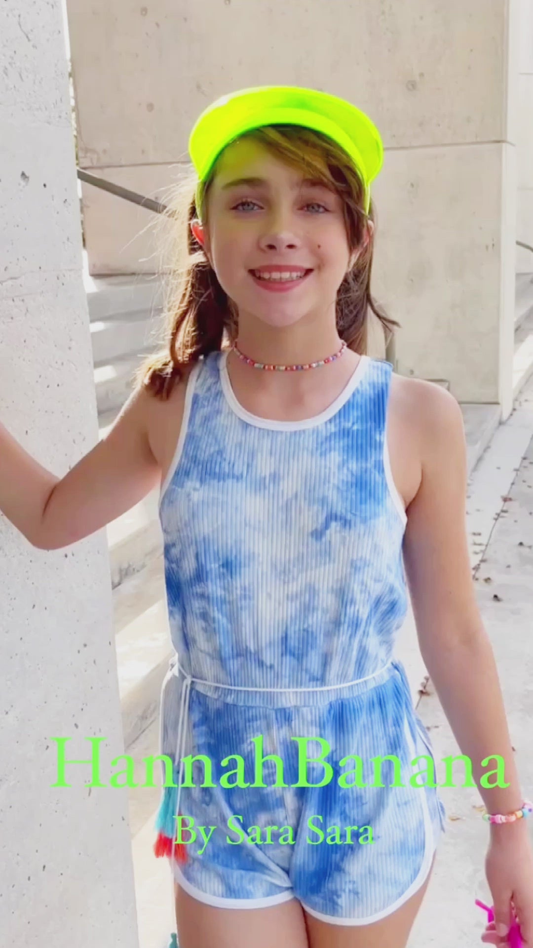 Girl’s Tie Dye Ribbed Knit Tassel Belt Romper