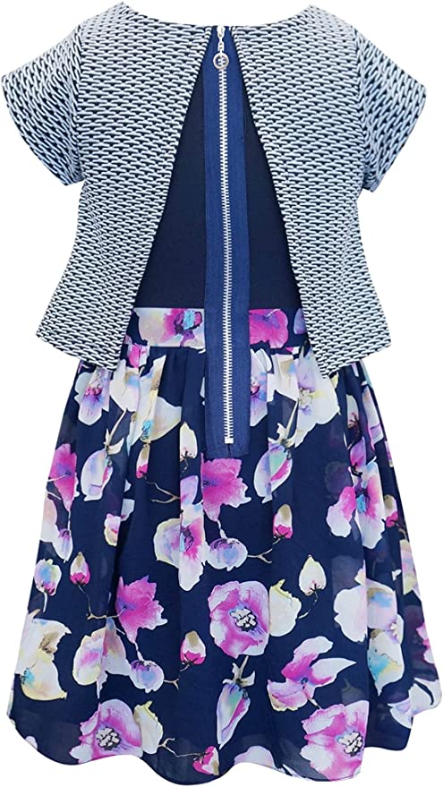 Little I Big Girls Abstract Watercolor Floral Dress