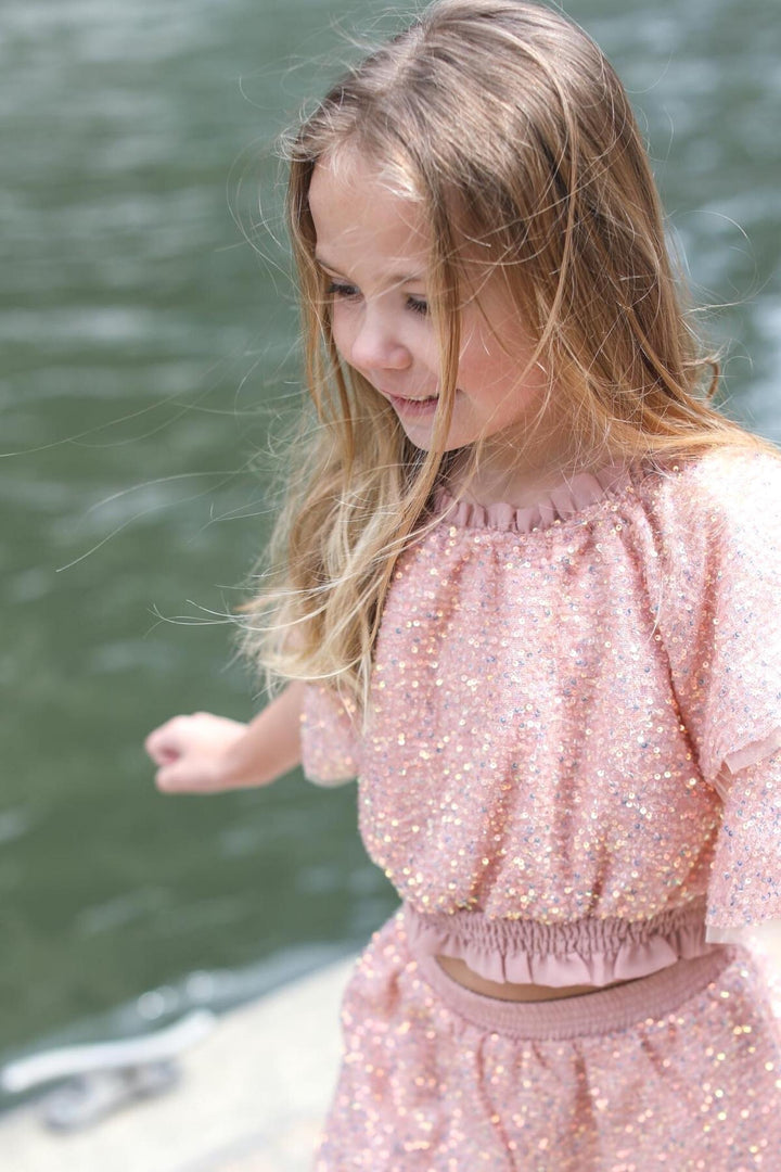 Little Girl's Iridescent Sequin Short